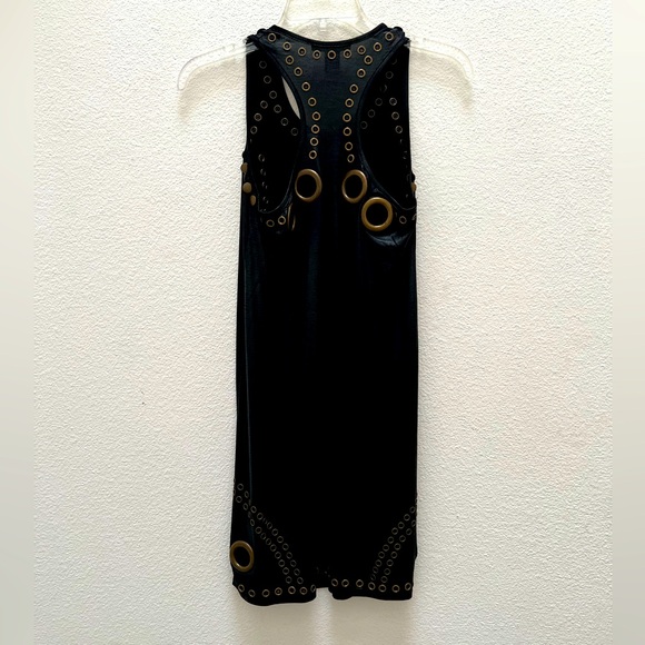 Rare Y2K Caribbean Queen Black and Gold Grommets and Studs Dress - Picture 4 of 14